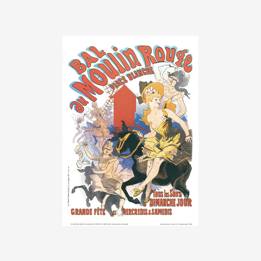 Affiche de la revue du Bal du Moulin Rouge en 1889 par Cheret