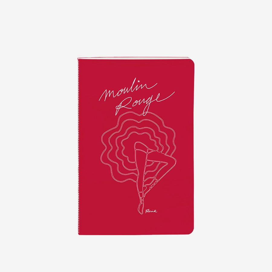 Clairefontaine Notizbuch „Moulin Rouge“ DIN A6 – Flexibler Einband, 64 Blatt Blanko, Hochwertiges Velinpapier 90g, Geschenkidee