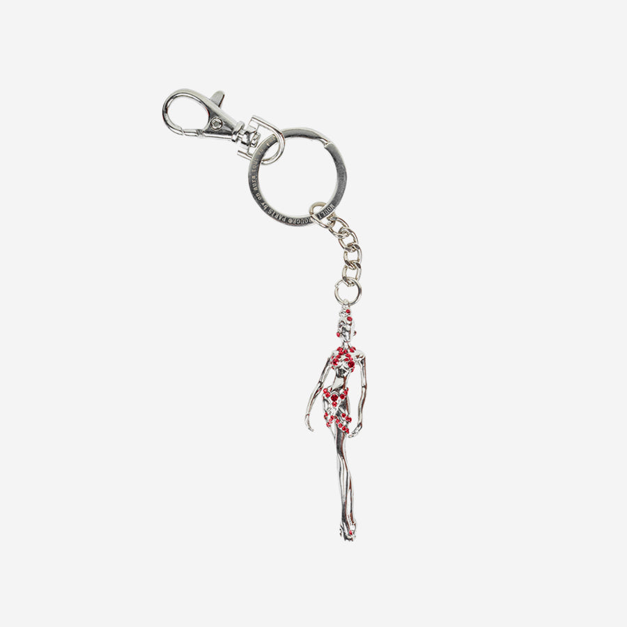 Callerina Key Dance Keychain Luxury Bunny Fur Ball Keychain Crystal Ballerina Key ...